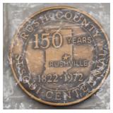Rush County Indiana Sesquicentennial Token