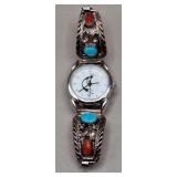 Kokopelli Watch w/Sterling & Turquoise Band