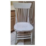 White "Chippy" Painted Straight Chair