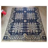 1854 Woven Blue & Cream Coverlet, Antique