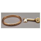 H & H Antique Bracelet & Key Brooch