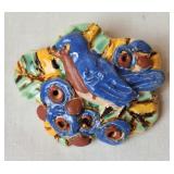 Overbeck Pottery Bird On Flowers Pin