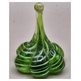 Art Glass Green Teardrop Ring Holder