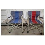 2 Folding Chairs w/Side Tables