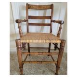 Ladder Back Arm Chair w/Woven Seat
