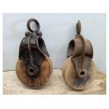 Antique Wood & Cast Iron Pulleys