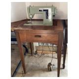 Vtg Sears Kenmore Sewing Machine & Cabinet