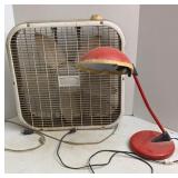 Box Fan & Desk Lamp
