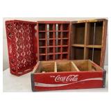 Vtg Wooden & Plastic Coca-Cola Flats