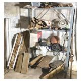 Metal Shelf Unit & Contents