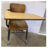 Antique Metal Frame School Desk