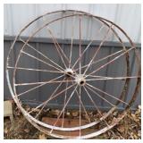 (2) Metal Wagon Wheels 42in dia, 2in wide