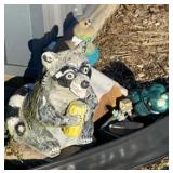 Concrete Raccoon & Other Landscape Decor