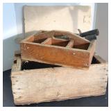 Antique Wooden Box, Hardware Caddy