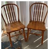 Vtg Oak Dining Chairs