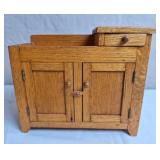 Miniature Oak Dry Sink/Washstand, Primitive