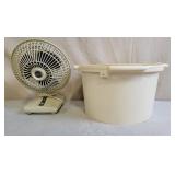 Small Desk Top Fan & Bucket