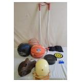 Basketballs, Ball Glove, Ski Poles