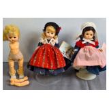 2 Madame Alexander Dolls w/Stands