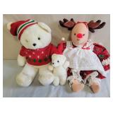 Stuffed Reindeer Doll & Stuffed Bears