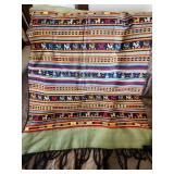 Quatamalan style fringed shawl