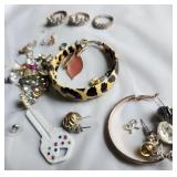 Earrings, not matched, copper rings