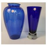 Cobalt Glass Vases (2)