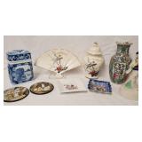 Oriental Vase, Fan, Figurine, Ginger Jar