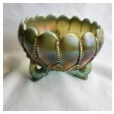 Northwood Leaf & Bead Carnival Glass Bowl