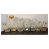 Glass milk bottles & canisters bottles