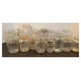 Canning Jars, mostly pint, zinc & glass top