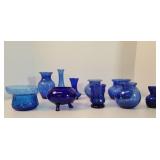 Blue vases, various designs