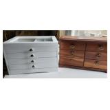 Jewelry boxes, dresser top size (2), some wear