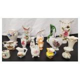 Vases, small, porcelain, pottery