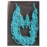 Beaded necklace & Earrings