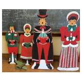 Wooden Cut-Out Christmas Carolers