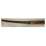 Vintage Butcher Knife with Wood Handle