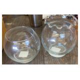 2 Boxes of Glass Centerpieces