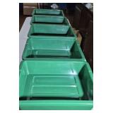 Five PolyProject Green Plastic Bins