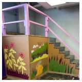 Stairway, Platform and Painted Walls of Stairway