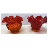 Vtg LE Smith & Fenton? Amberina Dishes