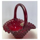 Fenton Ruby Red Glass Basket