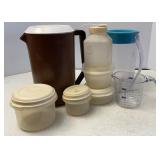 Box full of Rubbermaid Plastic Storage Containers