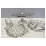 Candle Wick Pedestal Cake Plate & Other Pieces