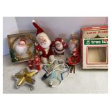 Vtg Blow Mold Santa Christmas Decorations