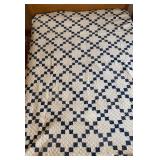 Antique Hand Made 9-Patch Quilt 65x77