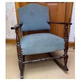 Vtg Upholstered Rocking Chair