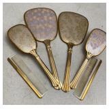 Vtg Dresser Set (mirrors & Brushes)