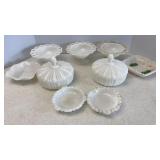 Vtg Milk Glass Candy Dishes