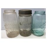 Antique Masonï¿½s, Kerr & Ball qt Fruit Jars